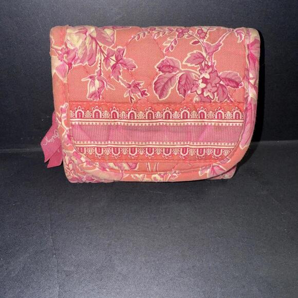 Vera Bradley Handbags - Vintage Vera Bradley Pink Hope Toile Cards Cuties Retired Tri-Fold Wallet